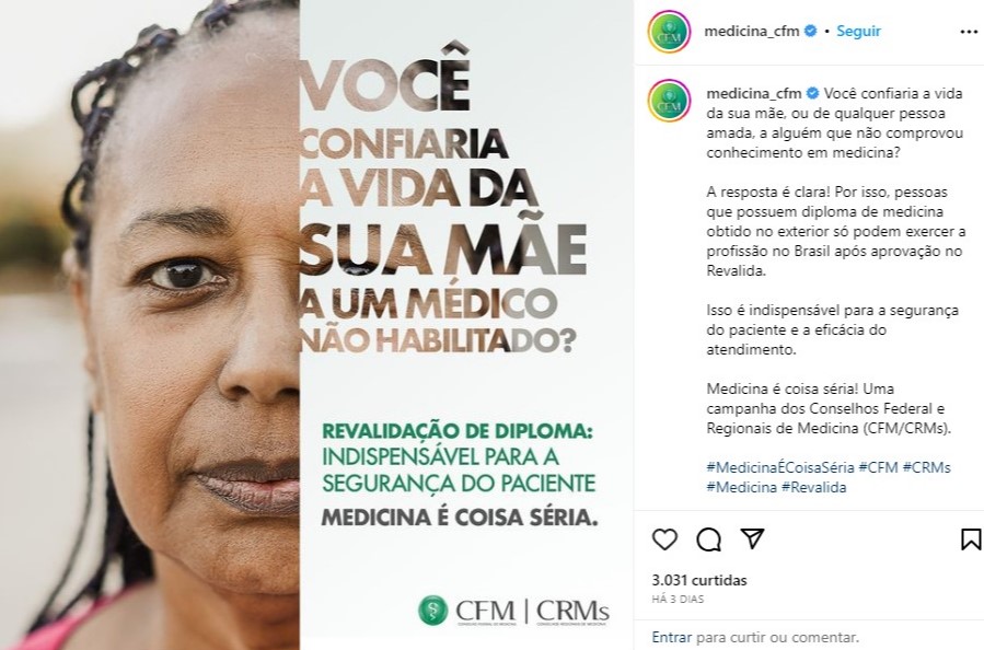 REVALIDA: Campanha no Instagram usa mulher negra e gera desconforto