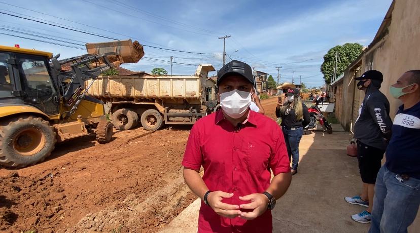  ZONA SUL: Vereador Edimilson Dourado fiscaliza serviços em ruas no Bairro Cidade Nova