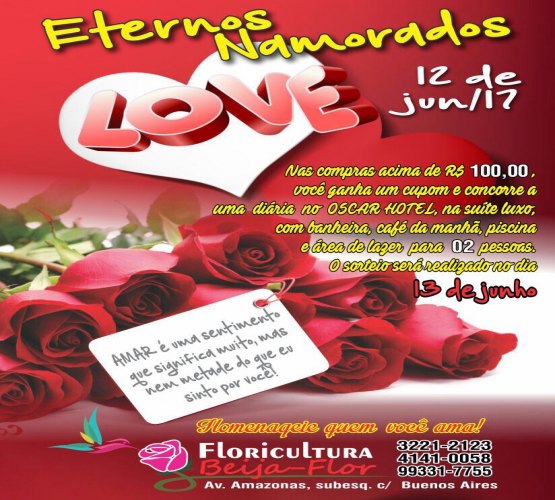 PROMOÇÃO – Eternos namorados da floricultura beija-flor 