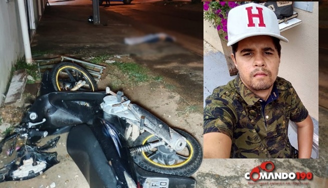 ACIDENTE FATAL: Jovem perde controle de moto, bate em poste e morre na hora