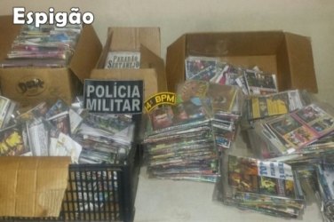 Polícia Militar realiza grande apreensão de Cds e Dvds