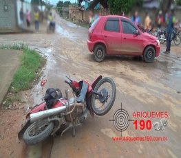 Gestante e criança ficam feridas em acidente de transito  