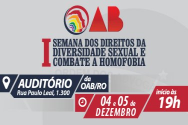 OAB traz especialistas para 1ª Semana dos Direitos da Diversidade Sexual