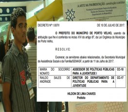 Diretor da Juventude é exonerado do cargo pelo prefeito Hildon Chaves