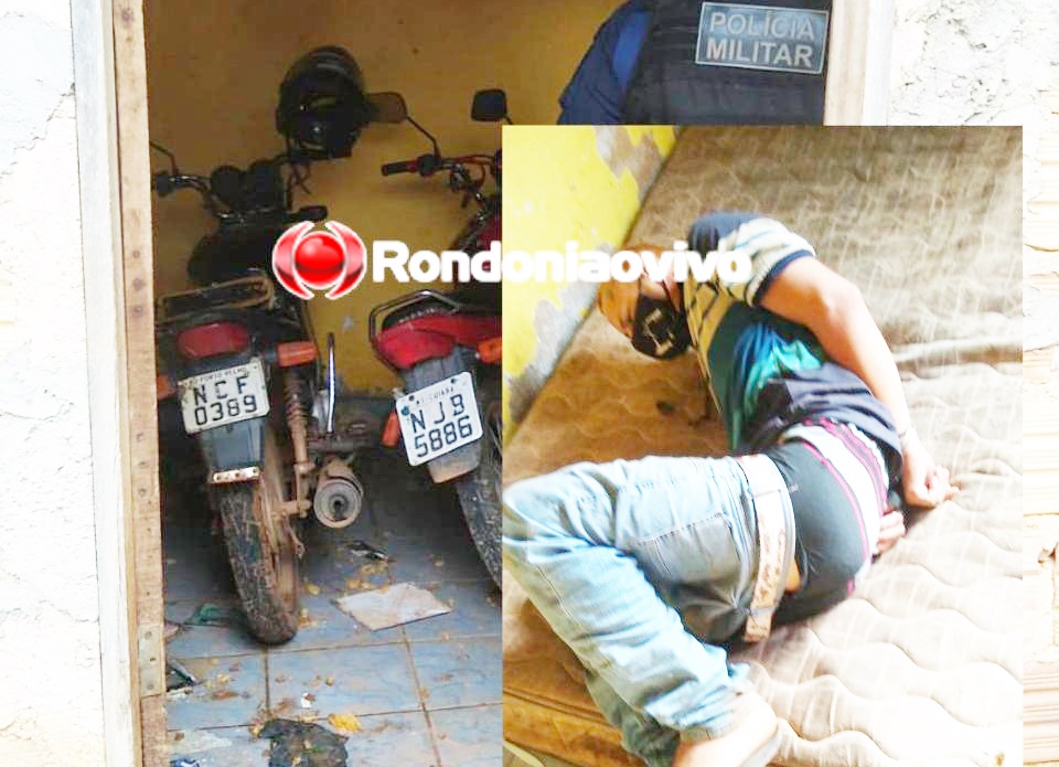 'ACORDOU NA CADEIA': Criminoso é flagrado dormindo ao lado de duas motocicletas roubadas