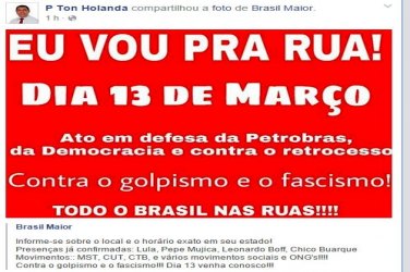 DIA 13 - Padre Ton convoca população para ato em favor da Petrobras