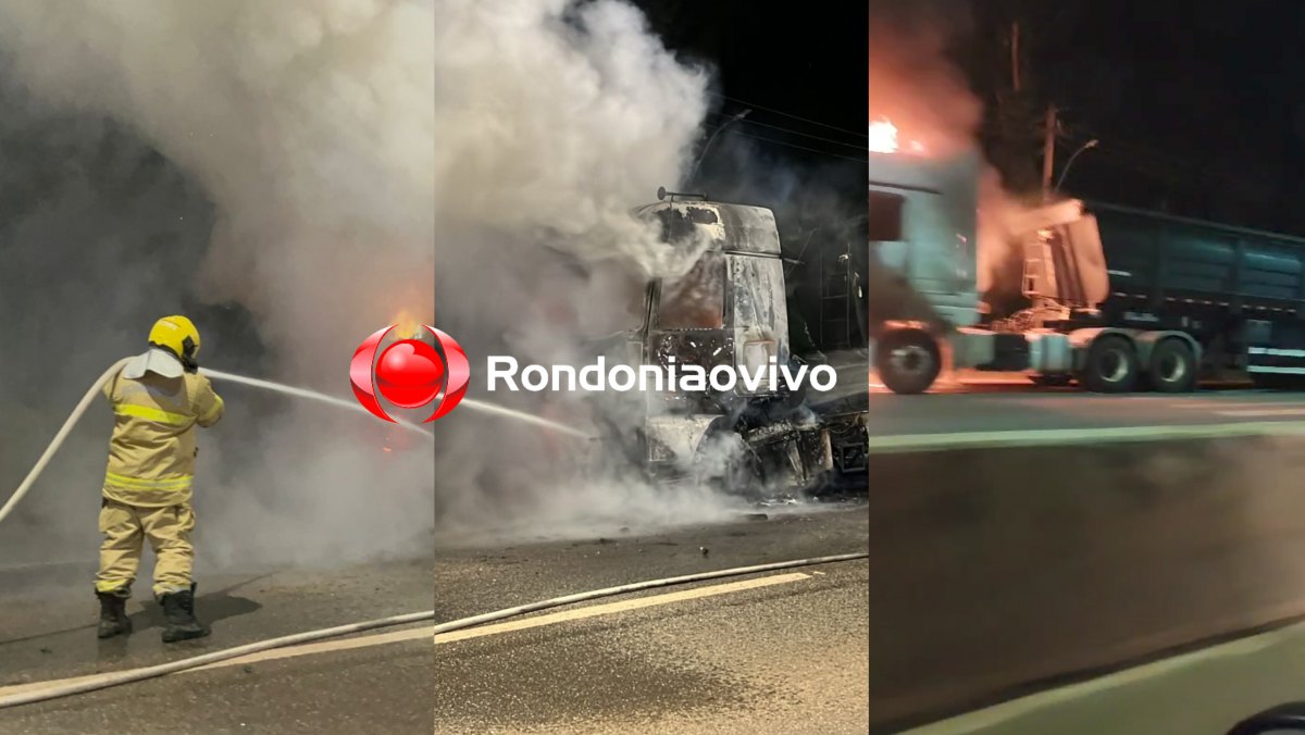 VÍDEO: Carreta pega fogo na BR-364 em Porto Velho 