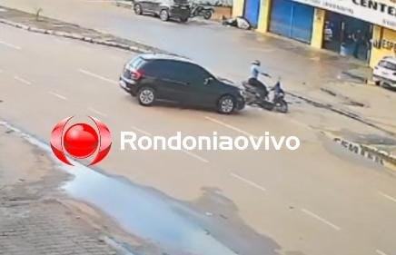 FILMADO: Vídeo registra acidente que deixou motociclista ferida na Nações Unidas 