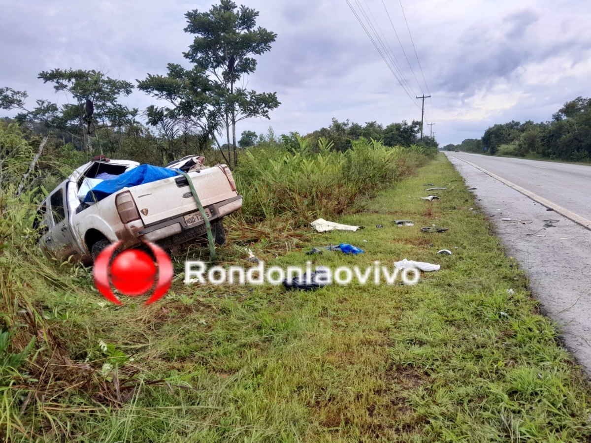 VÍDEO: Duas pessoas morrem e uma fica em estado grave após capotamento na BR-319