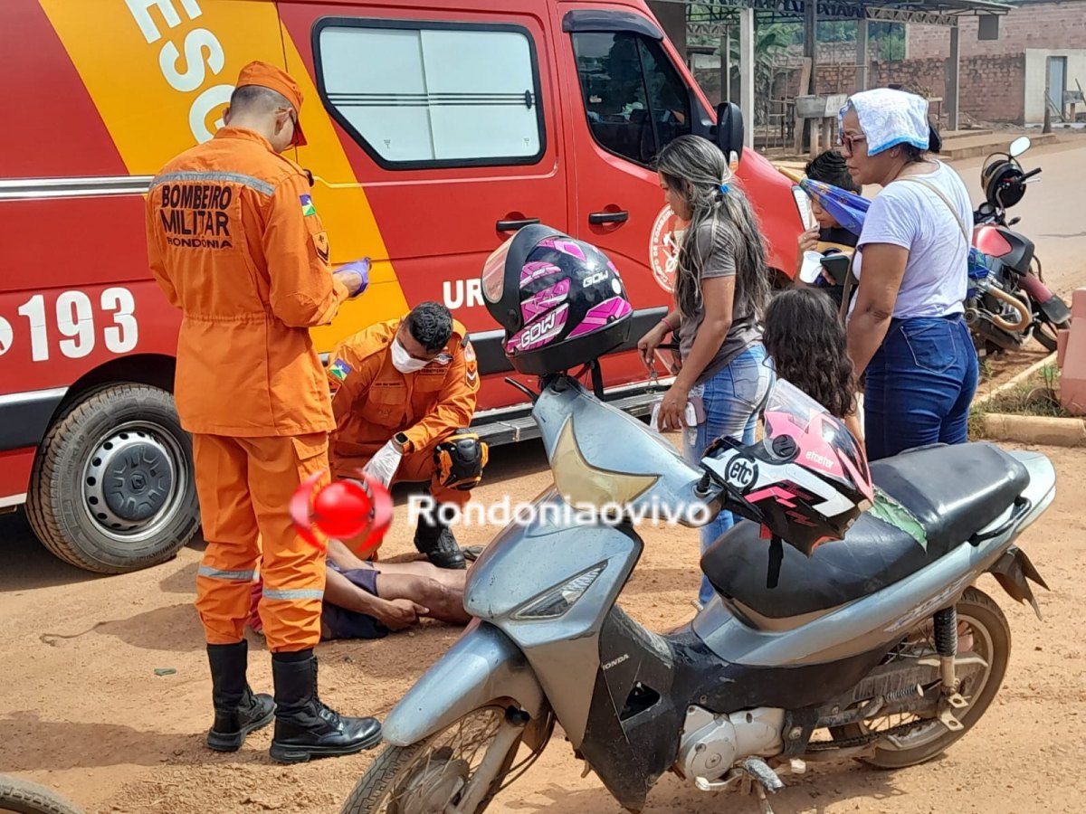URGENTE: Motociclista sofre grave queda ao passar em buraco 