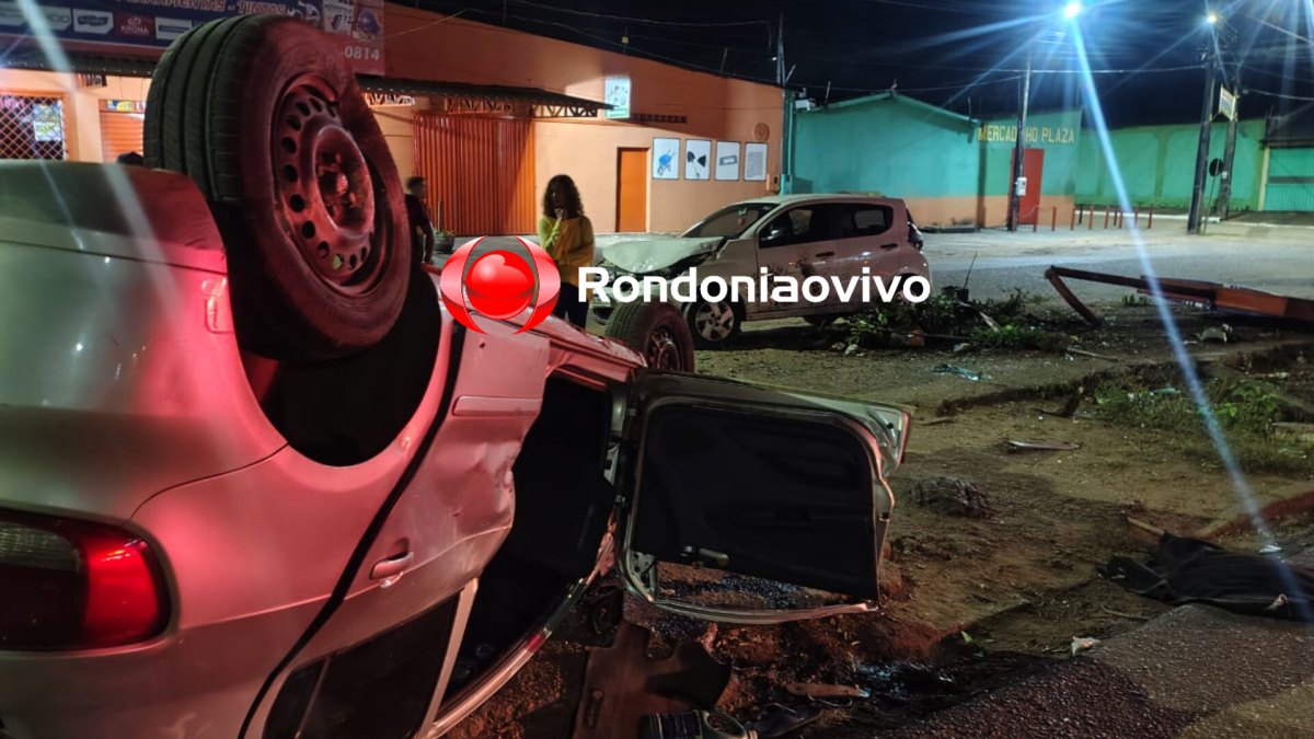 PERDEU O CONTROLE: Capotamento de Gol deixa dois feridos na Avenida Imigrantes 