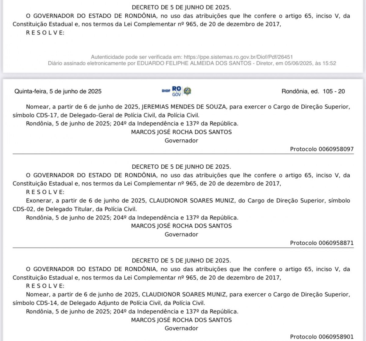 MUDANÇA: Polícia Civil de Rondônia tem novo Diretor Geral 