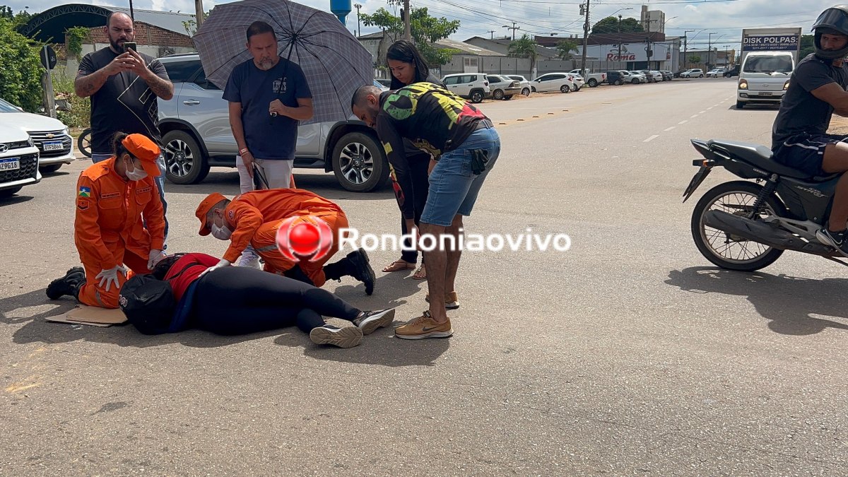URGENTE: Criança e duas mulheres ficam feridas após acidente entre motos e carro