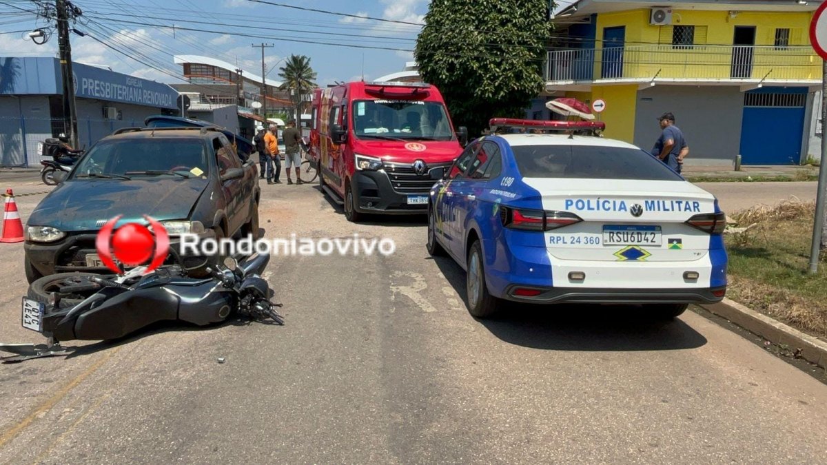 VÍDEO: Passageira de moto fica ferida após motorista avançar