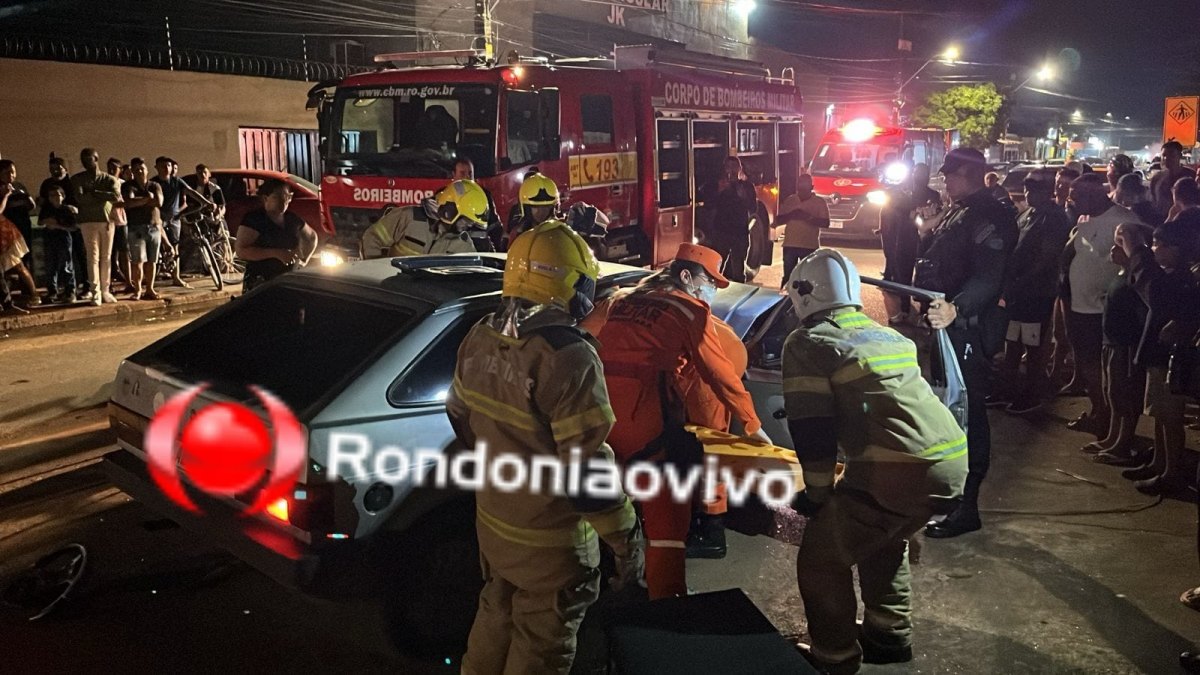 URGENTE: Motorista fica presa nas ferragens em grave colisão entre três carros 