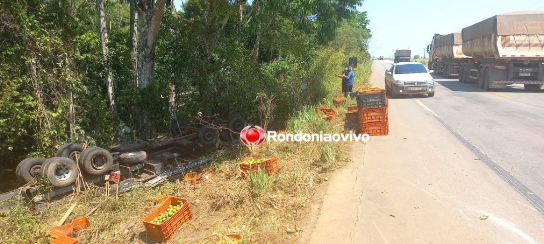 PERDEU O CONTROLE: Caminhoneiro que vinha de São Paulo morreu em capotamento na BR-364
