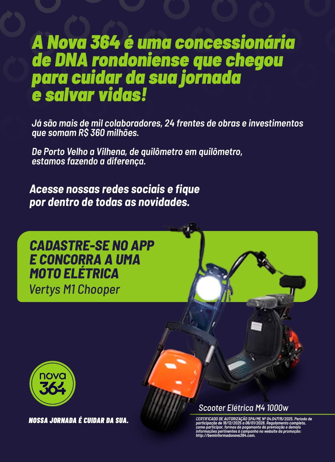 NOVA 364: Concessionária sorteia scooter elétrica nesta terça (6) para usuários do app