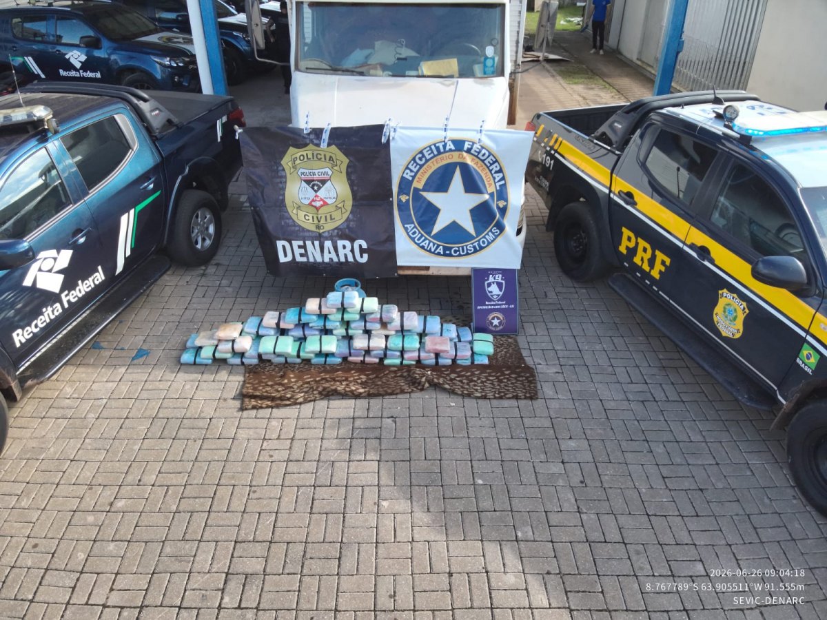 NA BR-319: ​Caminhoneiro é preso com mais de 70 kg de 'skunk' escondidos em mudança