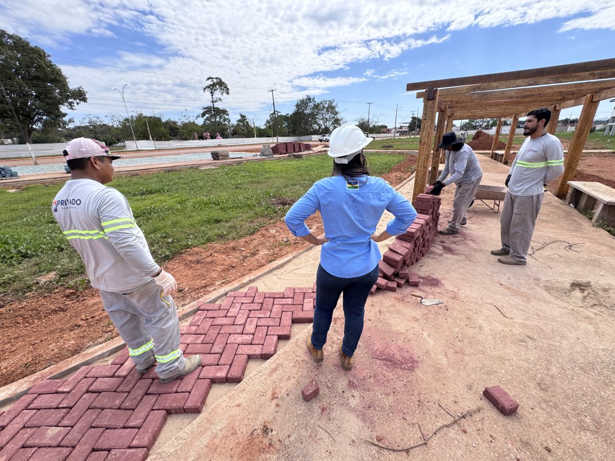 TAÍSSA SOUSA: Deputada fiscaliza obra no estádio João Saldanha