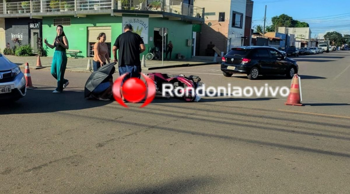 URGENTE: Motorista foge após causar acidente e deixar motociclista ferida