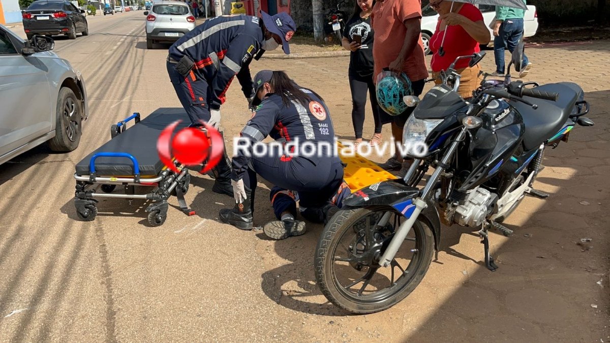 NA FARQUAR: Acidente em frente ao CPA deixa motociclista lesionado