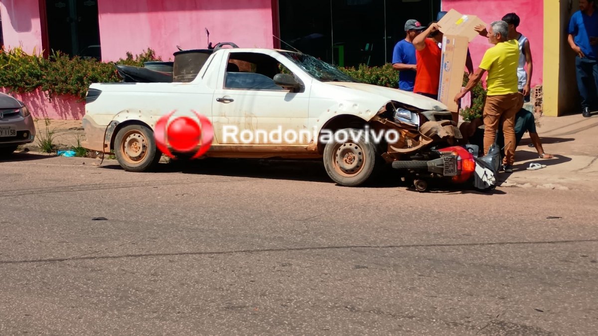 AVANÇOU: Moto é arrastada por carro em grave acidente na Calama