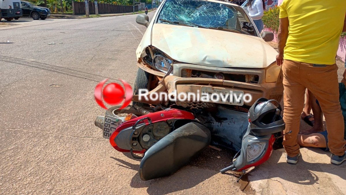 AVANÇOU: Moto é arrastada por carro em grave acidente na Calama