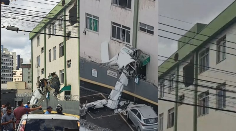 VÍDEO: Avião de pequeno porte cai e atinge prédio em Belo Horizonte