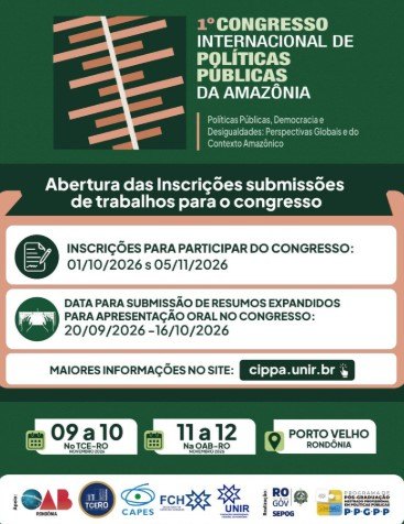 EVENTO: Porto Velho recebe congresso internacional sobre políticas públicas