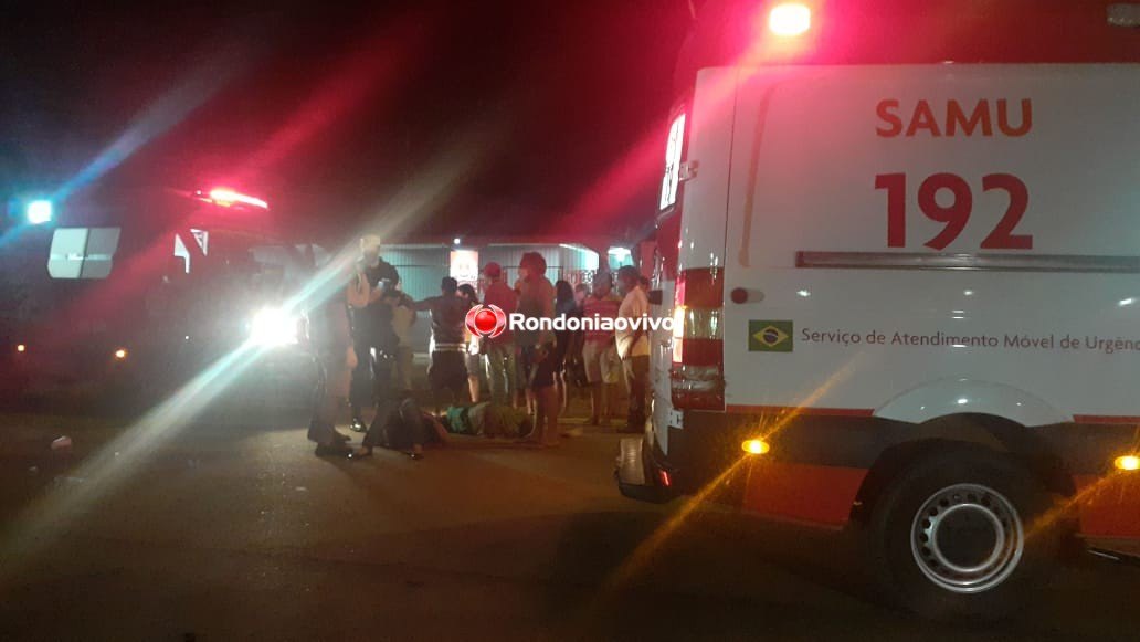 IMPRUDÊNCIA: Quatro pessoas ficam feridas após colisão entre moto e bicicleta