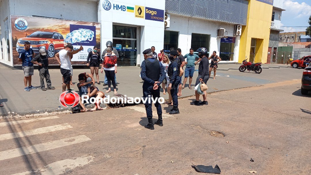 AO VIVO: Mulher sofre grave fratura exposta em acidente na Jorge Teixeira