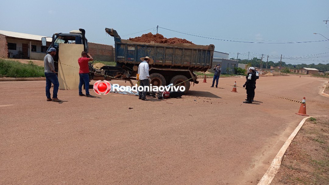 CONFIRA O VÍDEO: Motociclista morre esmagado por caçamba na zona Sul