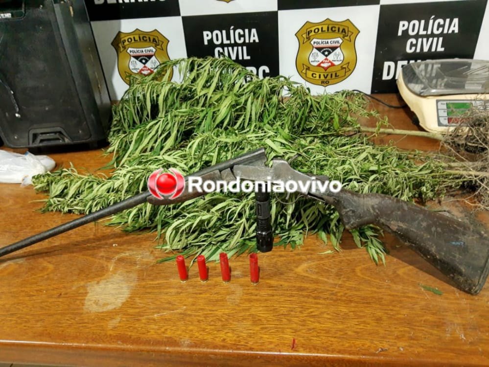 300 ANOS DE CADEIA: Acusado de 18 homicídios é preso com plantação de maconha e pistola roubada 