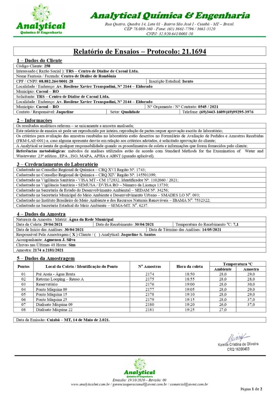 PERIGO: MP investiga mortes por hemodiálise em Cacoal