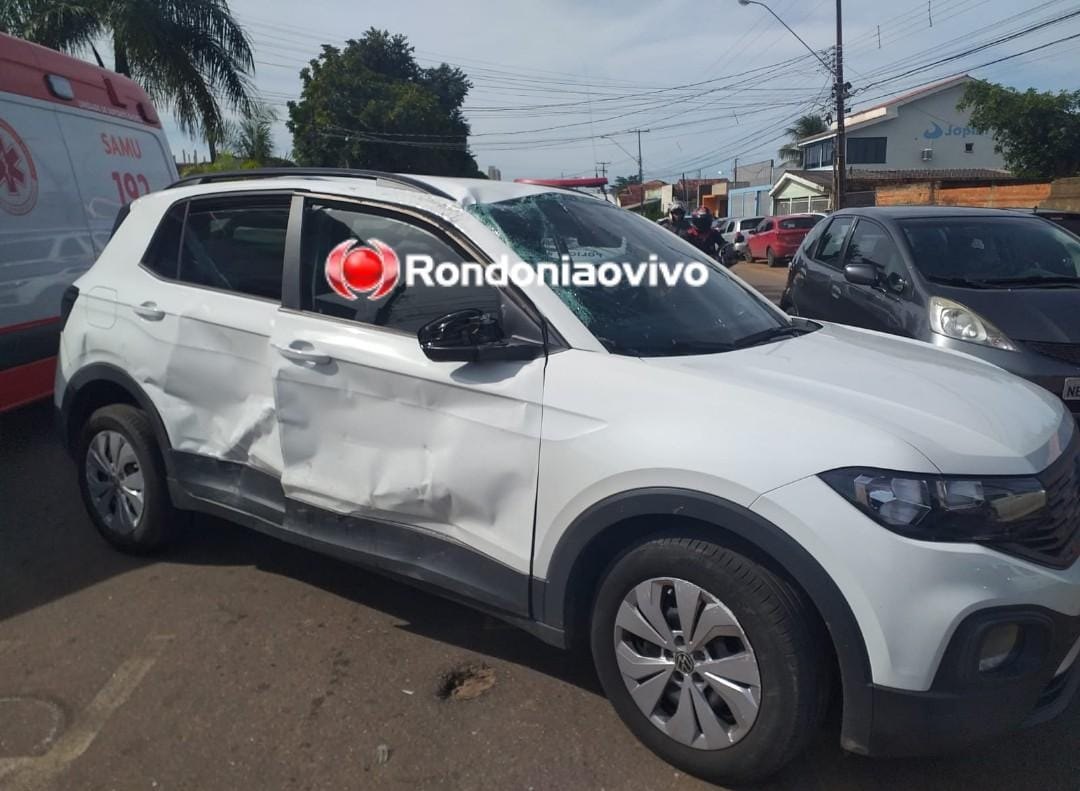 IMPRUDÊNCIA: Veículo capota com casal após motorista avançar cruzamento na Abunã 