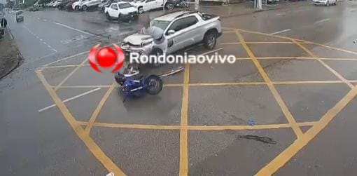 MOTORISTA FUGIU: Vídeo mostra gravíssimo acidente com motociclista na Pinheiro Machado 