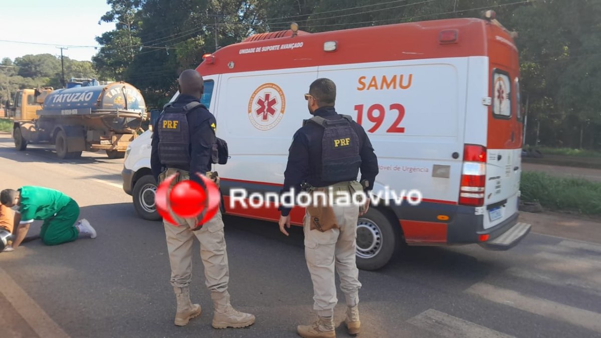 PERDEU O CONTROLE: Casal fica gravemente ferido após moto bater em mureta na BR-364 