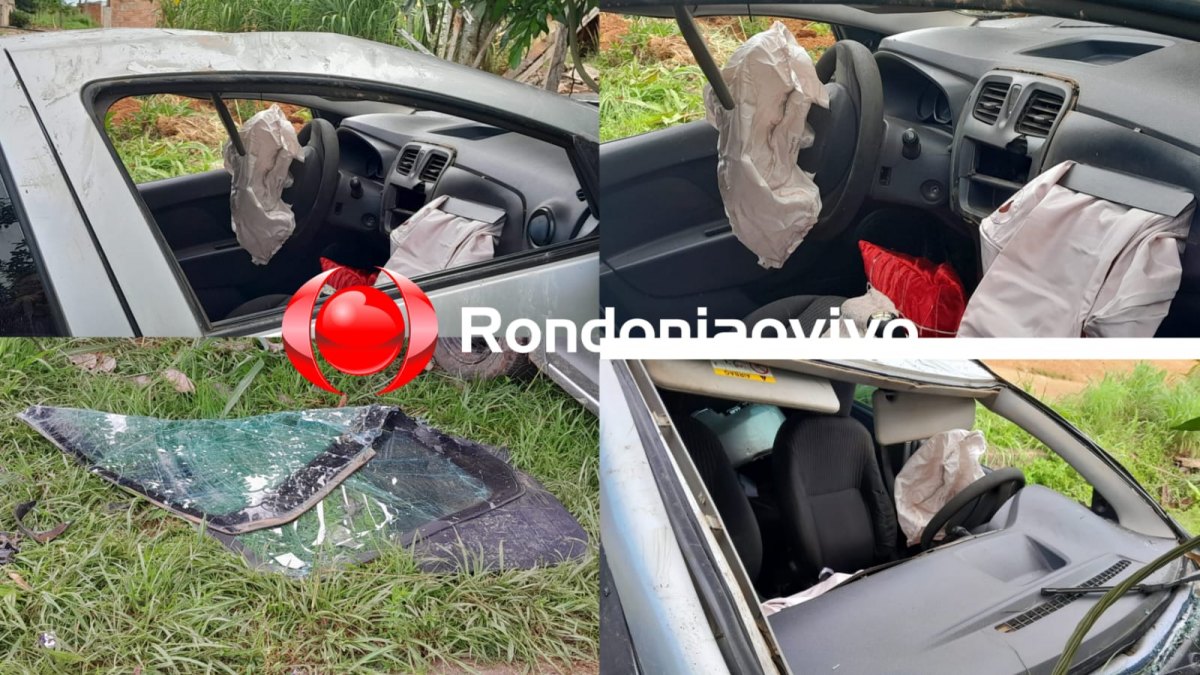 PASSOU DIRETO: Carro Sandero em alta velocidade capota e ocupantes fogem 