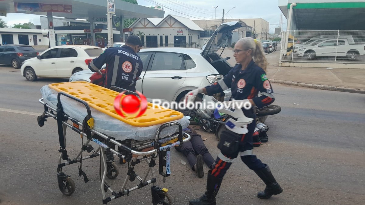 URGENTE: Moto aplicativo fica desacordado em acidente na Jorge Teixeira 