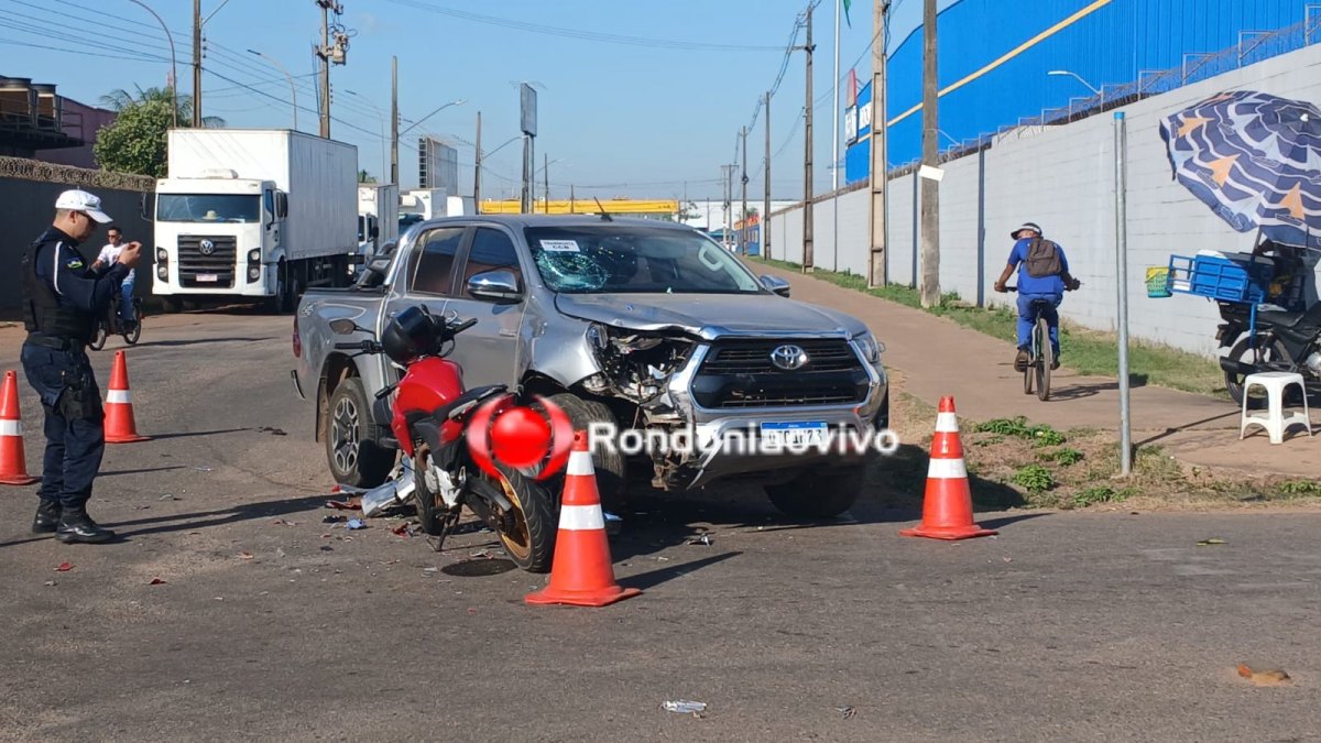 URGENTE: Motociclista fica seriamente ferido em acidente próximo ao Atacadão 