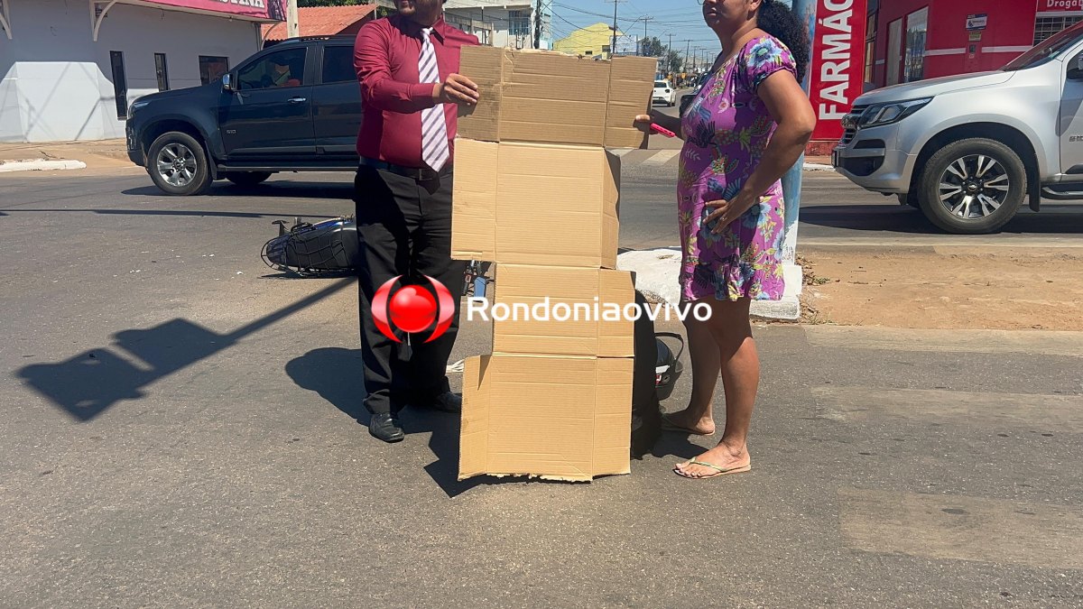 URGENTE: Moto aplicativo e passageira ficam feridos em acidente na Guaporé 