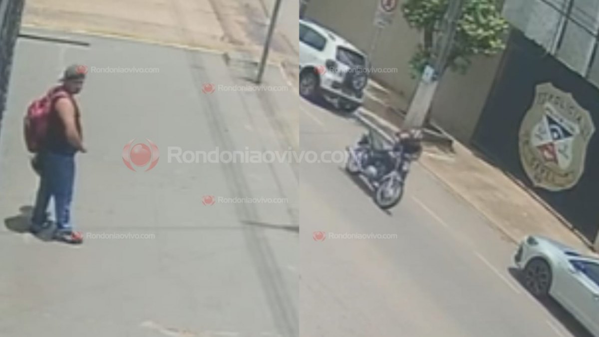 VÍDEO: Ladrão ousado furta moto na frente do Complexo da Polícia Civil 