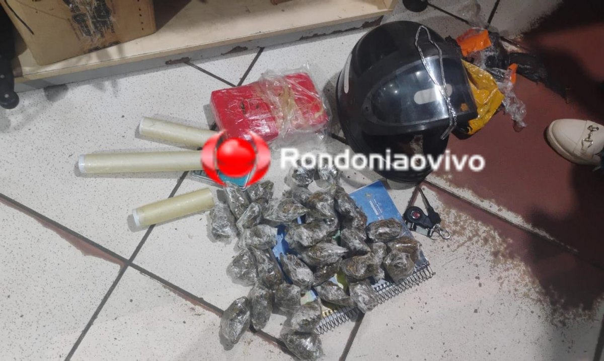 PASSOU NA HORA: Polícia flagra tráfico e prende homem com várias porções e tablete de maconha
