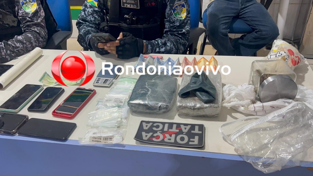 'ZECA DO CV': Força Tática do 9° BPM prende traficante com tabletes de drogas 