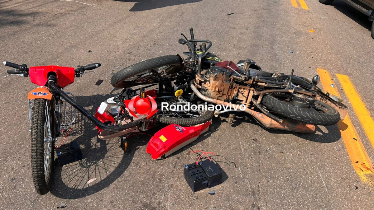 VÍDEO: Motoboy e ciclista ficam gravemente feridos em acidente na frente do shopping
