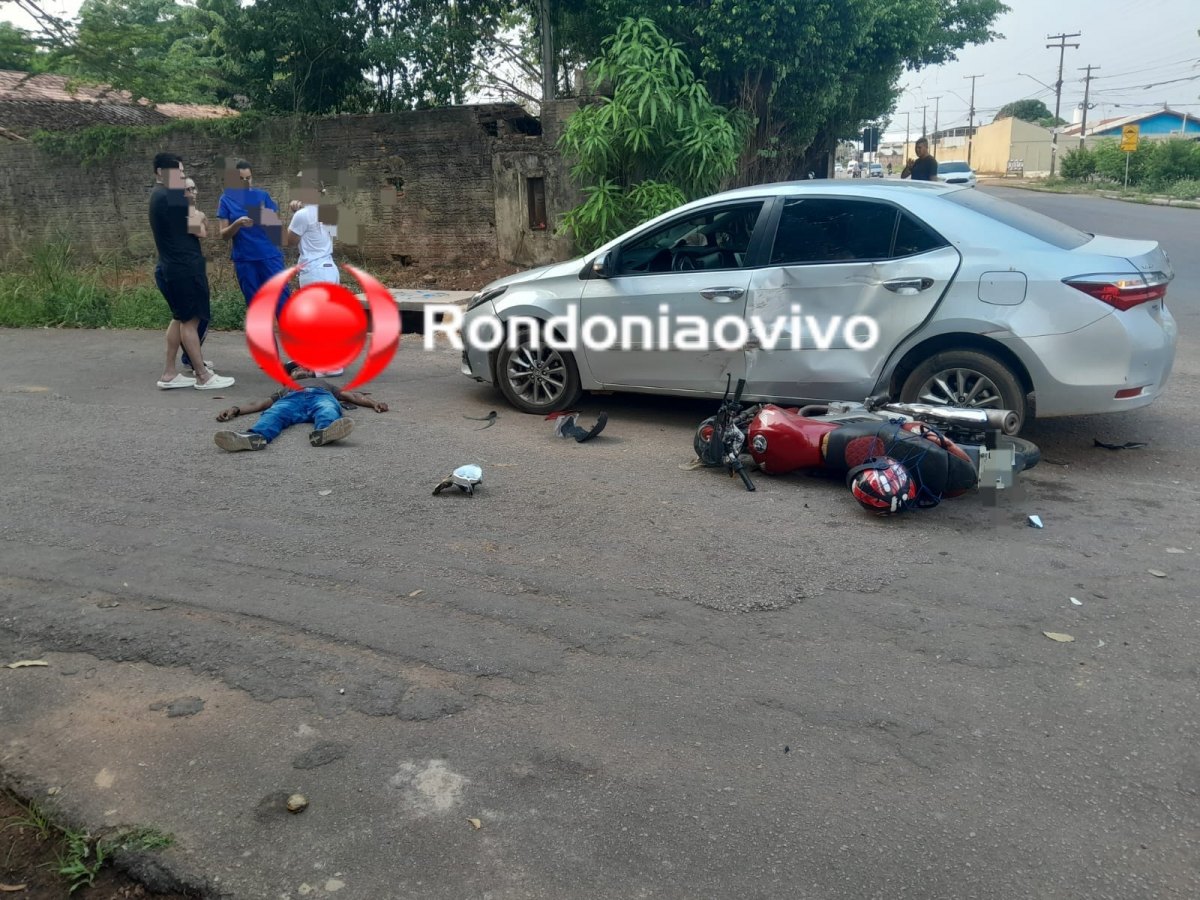 URGENTE: Motociclista é vítima de grave acidente em frente a Unisp 