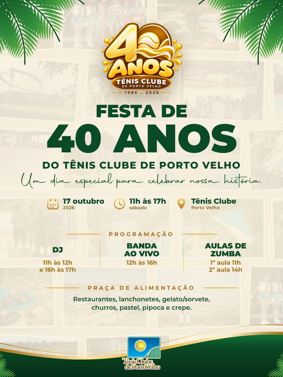 TÊNIS CLUBE: Porto Velho celebra 40 anos com festa neste sábado