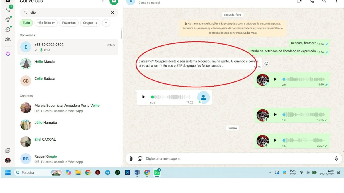 VILHENA: Jornalista é excluído 3 vezes de grupo e questiona a liberdade de expressão