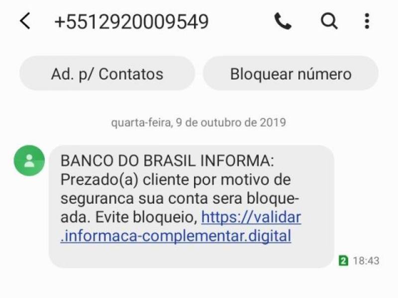 ALERTA: Golpistas se passam por Banco do Brasil para fazer vítimas