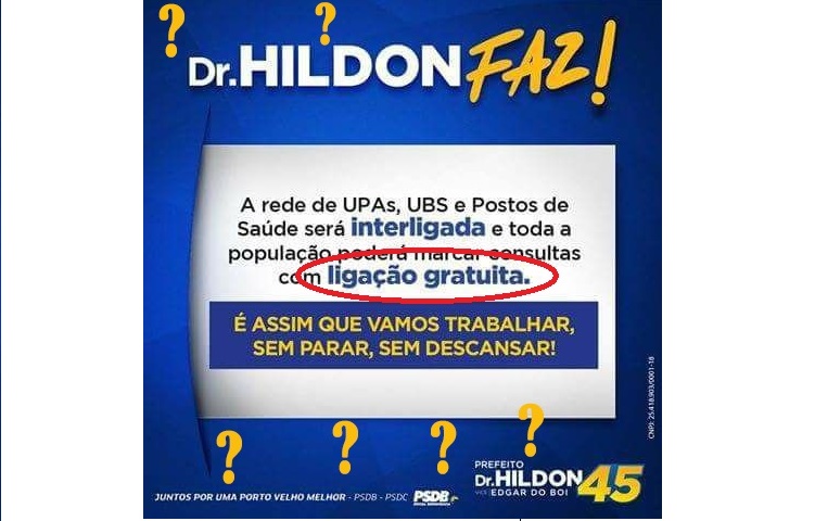 SEM TELEFONE: Comercial da Prefeitura de PVH anuncia serviço por telefone sem número